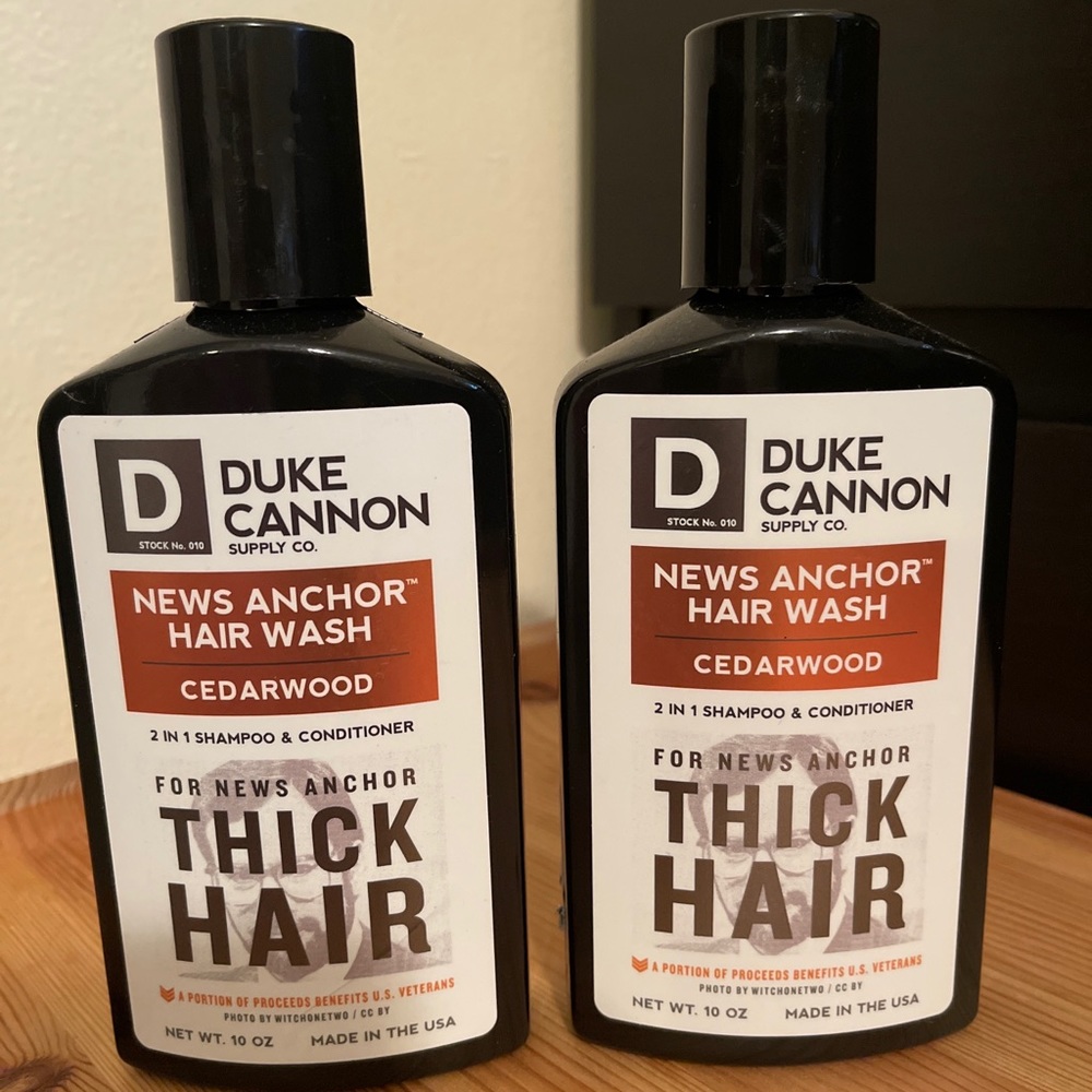 2 Duke Cannon News Anchor Hair wash 2in1 Shampoo & Conditioner Cedarwood 10 oz